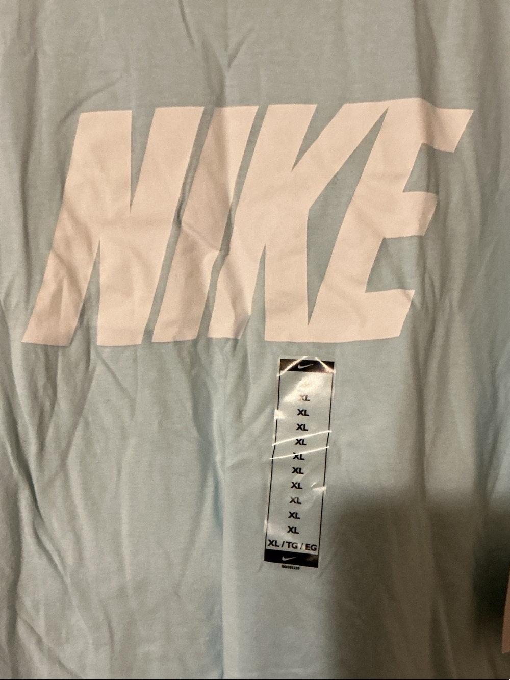 Nike Light Blue Short Sleeve Tee with White Logo - Picture 3 of 4